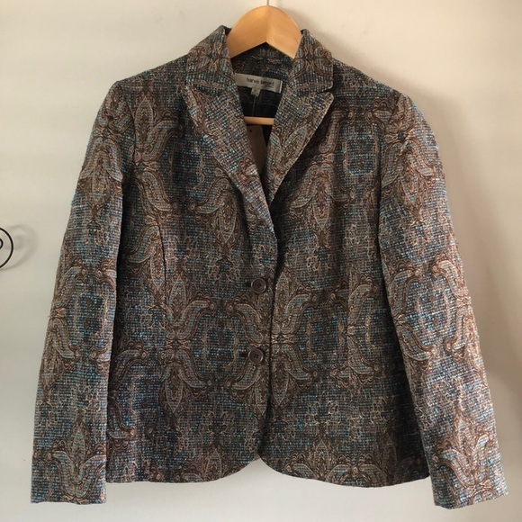 NEW VTG Harve Benard Tapestry Long Sleeve Y2K Career Suit Blazer Size 10P Jacket - Picture 1 of 16